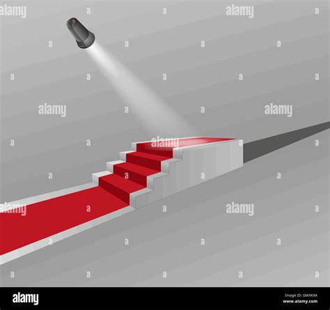 Stairs With Red Carpet And Light Stock Vector Image And Art Alamy