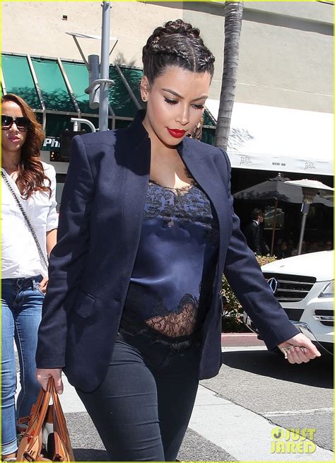 Kim Kardashian Bares Pregnant Baby Bump In Belly Shirt Photo 2852854