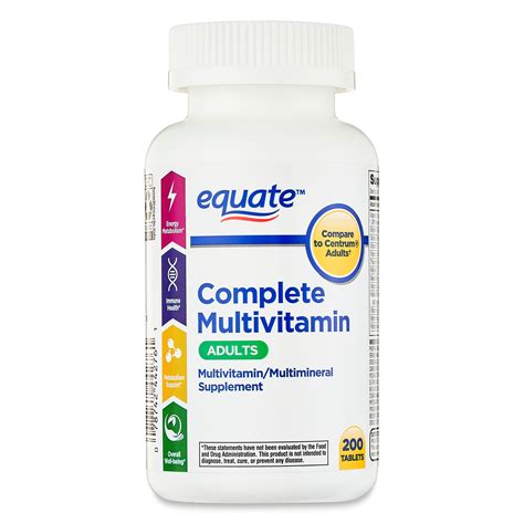 Equate Complete Multivitaminmultimineral Supplement Tablets Adults