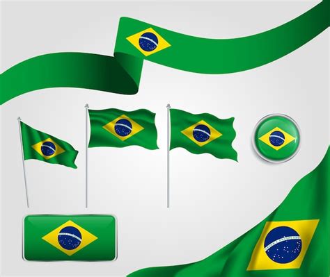 Premium Vector Brazil Flags Collection