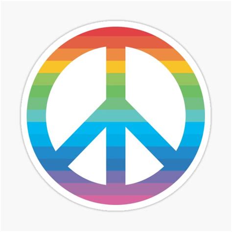 Peace Sign Rainbow Hippy Retro 70s 60s Love Freely Groovy