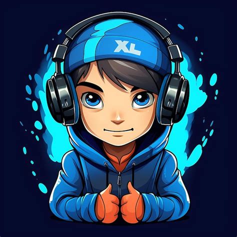 Logo Kid Gamer Vetor Premium
