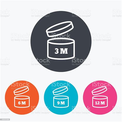 After Opening Use Icons Expiration Date Product Stock Illustration