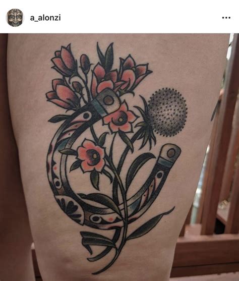 Pin By Carrie S On Horseshoe Tattoos Flower Tattoo Horseshoe
