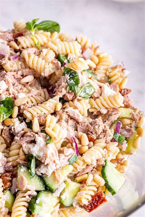 This Lightened Up Healthy Tuna Pasta Salad Requires No Mayo But Has A
