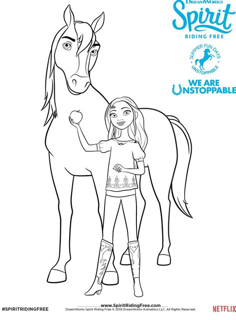 40 images from the new dreamworks cartoon. Lucky & Spirit Coloring Page | SPIRIT RIDING FREE in 2020 ...