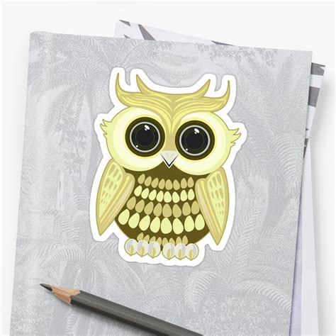 Golden Owl Sticker By Adamzworld Redbubble