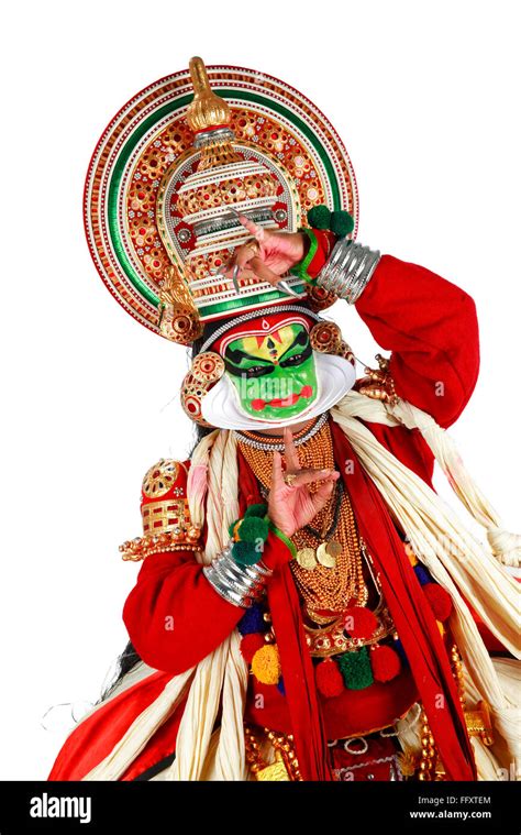 South Indian Kathakali Dancer Performing Kerala India Mr761c Stock