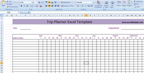 Travel Planner Template Excel Excel Templates