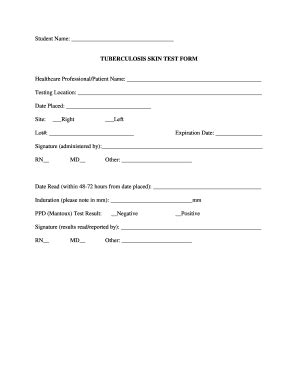 Bristol Community College Tuberculosis Skin Test Form Fill And Sign Printable Template Online