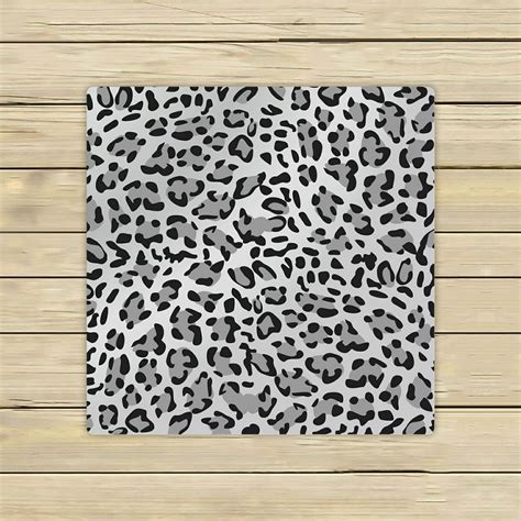 Eczjnt Leopard Print Pattern Gray Scale Beach Bath Towels Shower Towel
