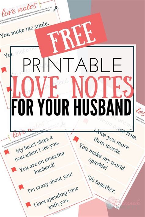 Free Printable Love Notes For Husband
