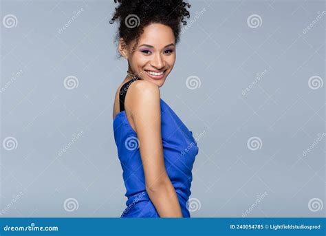 Happy African American Woman In Bright Stock Image Image Of Smiling