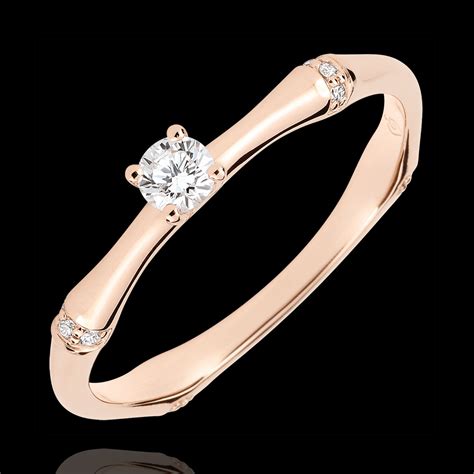 Bague De Fiançailles Jungle Sacrée Diamant 009 Carat Or Rose 18