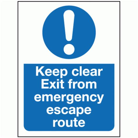 Keep Clear Exit From Emergency Escape Route Sign Fire Door Signs