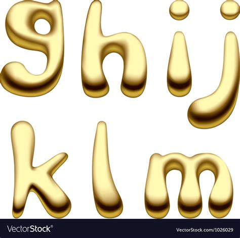 Gold Alphabet Letters Royalty Free Vector Image