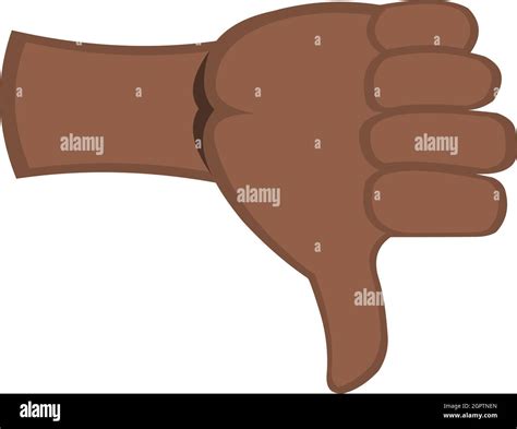 Vector Illustration Of A Brown Cartoon Hand With Thumb Down Classic