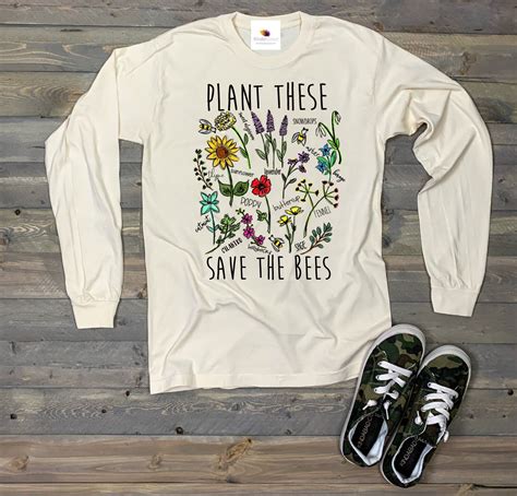 Plant These Save The Bees Long Sleeve Shirt By KinderGood On Etsy Adult