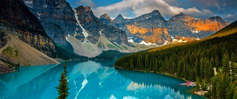 Wallpaper Moraine Lake Banff Canada Mountains Forest 4k Nature 15563 Images