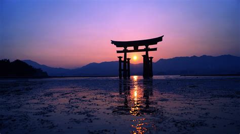 Japan Sunset Purple Evening 4k Hd Artist 4k Wallpapers Images