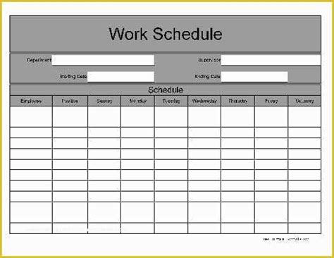 Employee Schedule Template Free Download Of 9 Daily Work Schedule