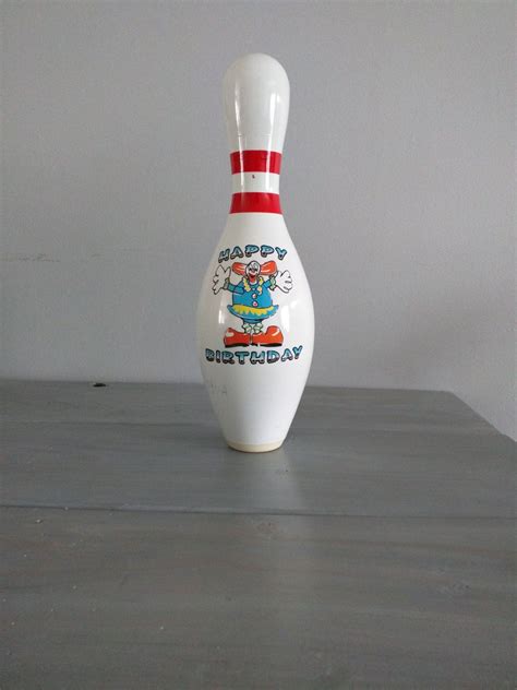 Vintage Bowling Pin Clown Bowling Pin 80s Happy Birthday Etsy