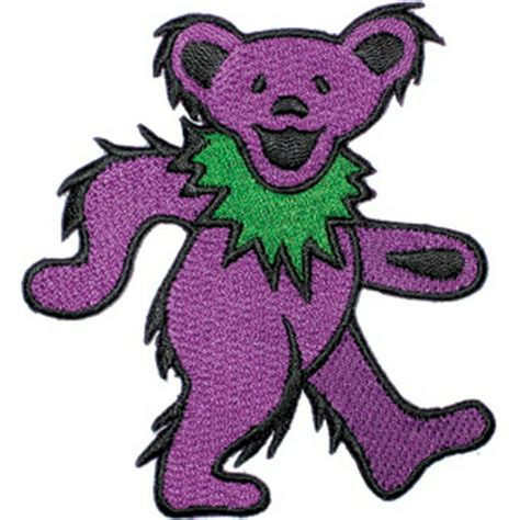 Grateful Dead Dancing Bear Purple Officially Licensed Iron On Sew