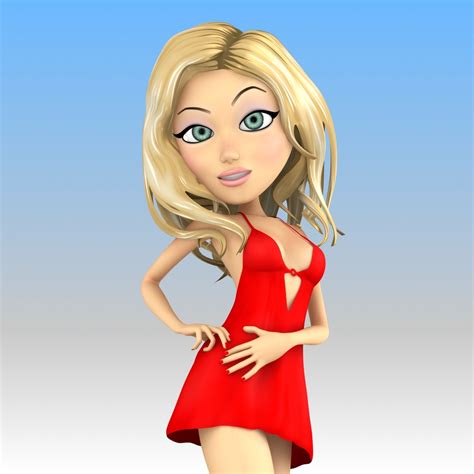 Rigged Cartoon Blonde Girl Animation 3d Max