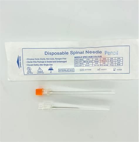 Sterile Spinal Anesthesia Needle Pencil Point Quincke Bevel Ce Iso