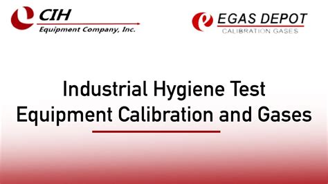 Cih Equipment And Egas Depot Industrial Hygiene Test Equipment