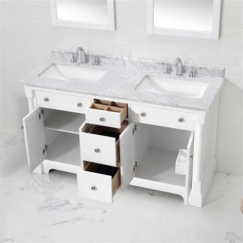 Ove Decors Claudia 60 In White Undermount Double Sink Bathroom Vanity