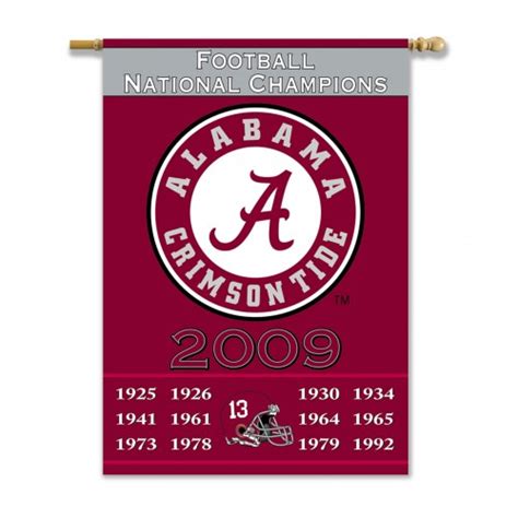 Alabama Crimson Tide Championship Years 2 Sided Banner K96302 By