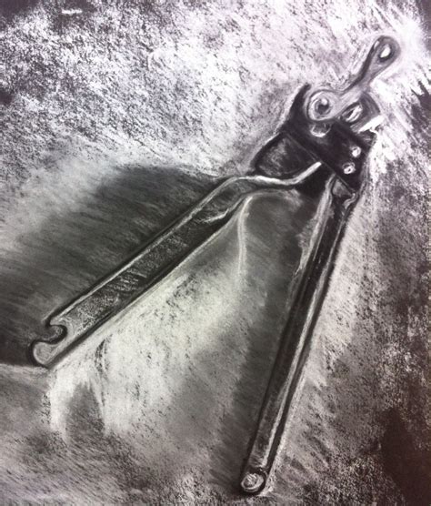 Charcoal & chalk drawing of can opener | Chalk drawings ...