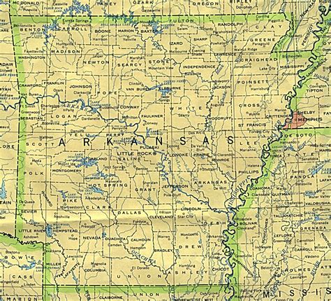 Landkarte Arkansas Übersichtskarte Karten Und