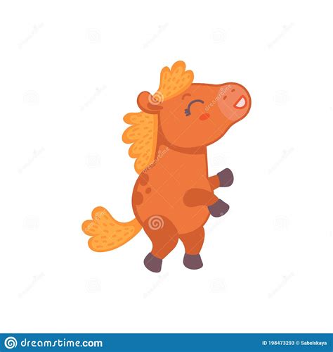 Cute Cartoon Brown Pony Horse A Cartoon Isolated Vector Illustration