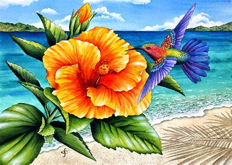 paisajes-con-pajaros-y-flores-pintados-al-oleo.jpg (1024 ...