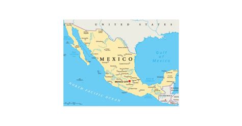 Mexico Political Map Postcard