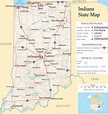 ♥ Indiana State Map - A large detailed map of Indiana State USA