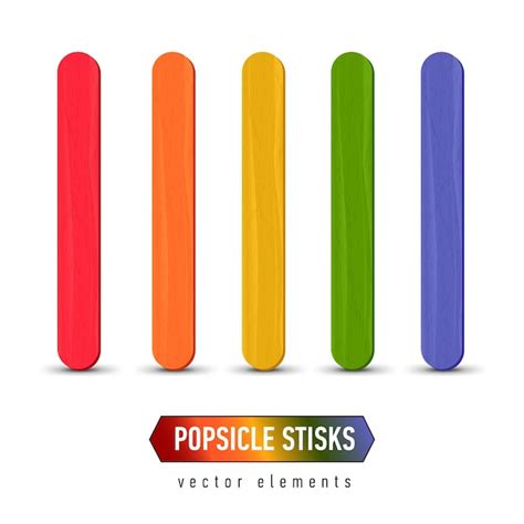 Premium Vector Set Of Realistic Popsicle Sticks