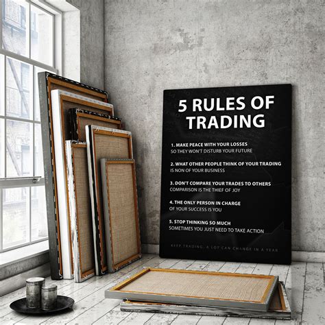 Rules Of Trading Motivational Wall Art Trader Office Decor Etsy