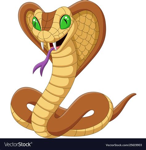 Illustration Of Cartoon King Cobra Snake On White Background Download