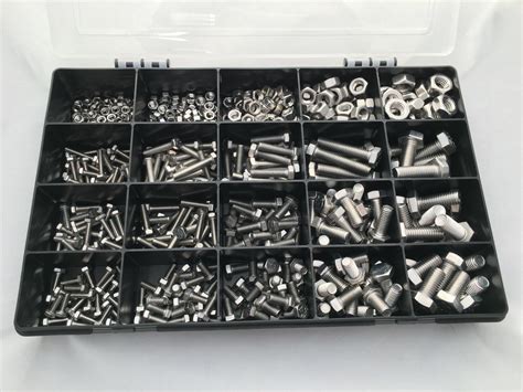Assorted Stainless Steel Nuts And Bolts Kit M4 M5 M6 M8 M10 A2