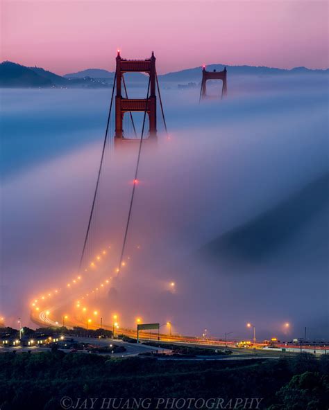 A Low Fog Event In Golden Gate Bridge San Francisco Ca