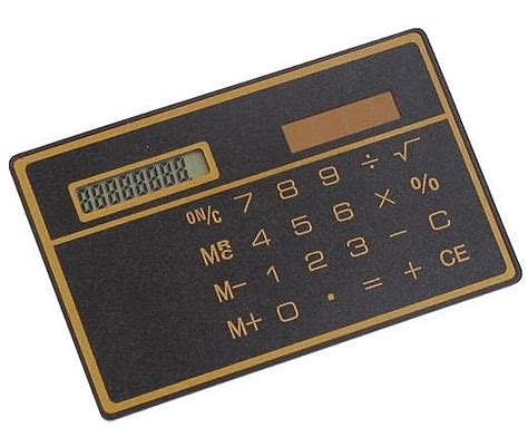 A.1 mapping credit card transaction information. Ultra Slim Solar Powered Credit Card size Calculator | Online4Bargains