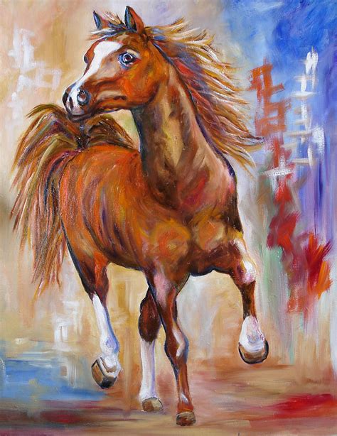 Abstract Horse Attitude Painting By Mary Jo Zorad