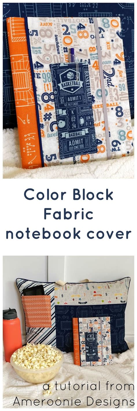 Ameroonie Designs Color Block Fabric Notebook Cover Tutorial