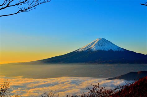 Clouds Dawn Dusk Fog Hd Wallpaper Japan Landscape Mist Mount