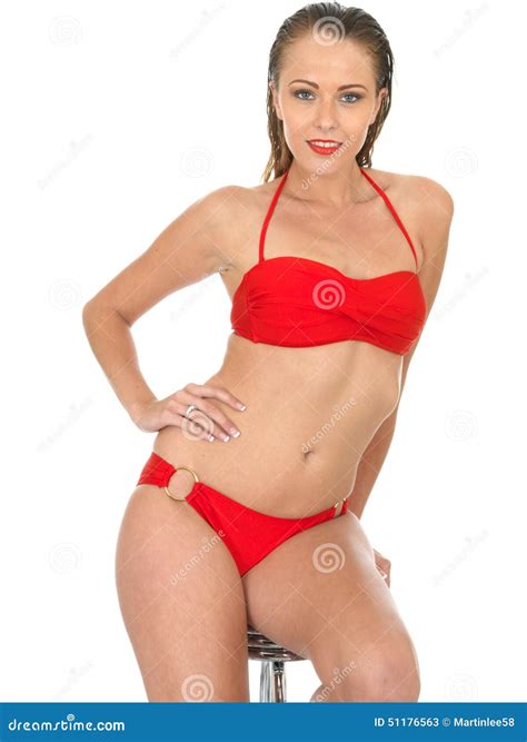 Mujer Atractiva Pin Up Model En Un Bikini Imagen De Archivo Imagen De