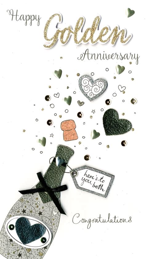 Happy Golden Anniversary Greeting Card Hand Finished Cards