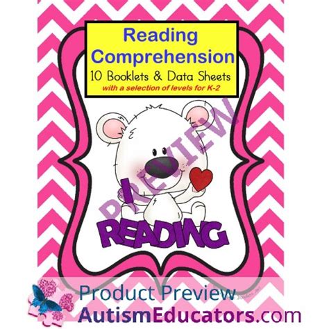 Autism Reading Comprehension Booklets And Data Sheets